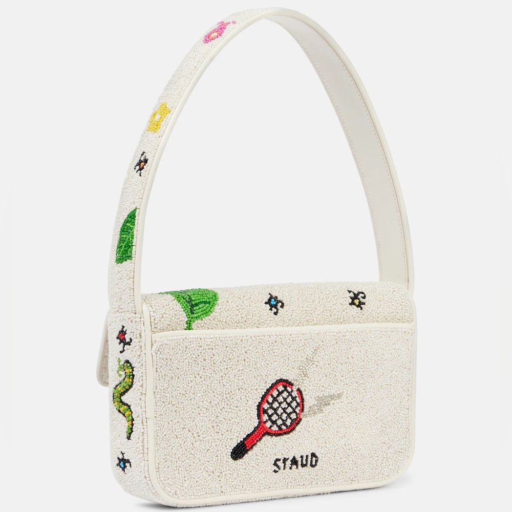Price Firm - STAUD Tommy Beaded Shoulder Bag - Bug Out - Picture 2 of 16